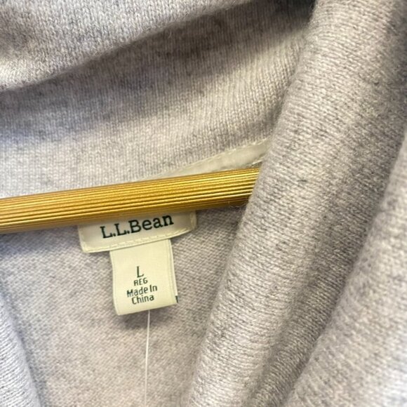 NWT LL Bean 100% Cashmere Gray Cowl Neck Sweater - Picture 4 of 8